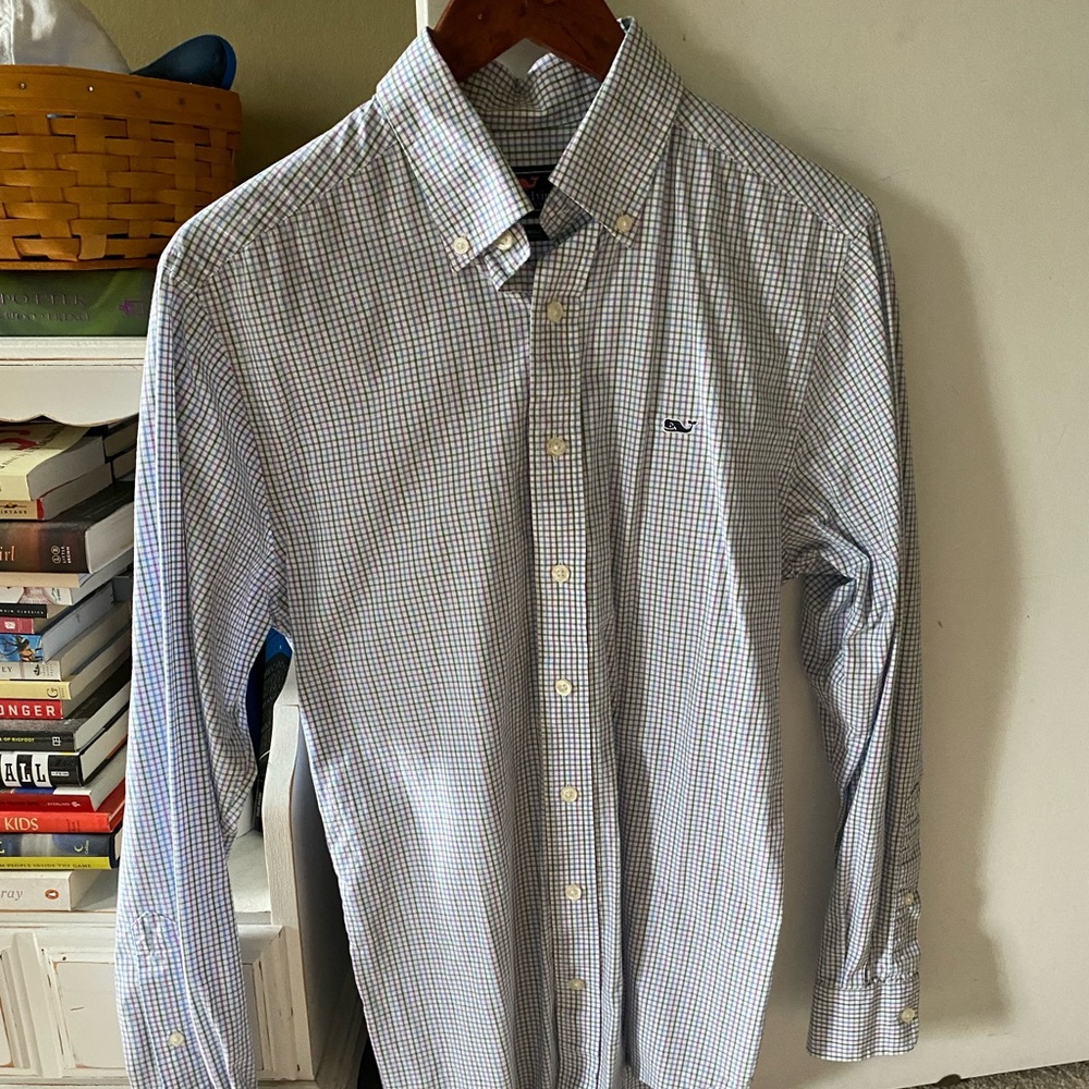 Green and Purple Plaid Vineyard Vines button down